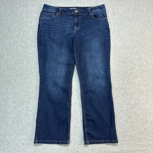 M Jeans By Maurices Classic Jeans Women's 18W Short Blue Mid Rise Denim Straight - Picture 1 of 10